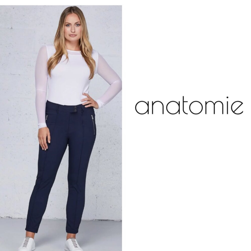 Anatomie NEW w/tags Navy Peggy Zippered Pant Sz L